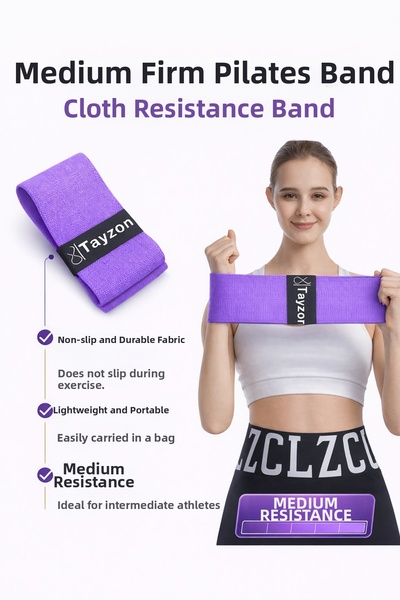 Tayzon Cauciuc durabil cu rezistență medie pentru Pilates și Yoga - Fitness Squat Band