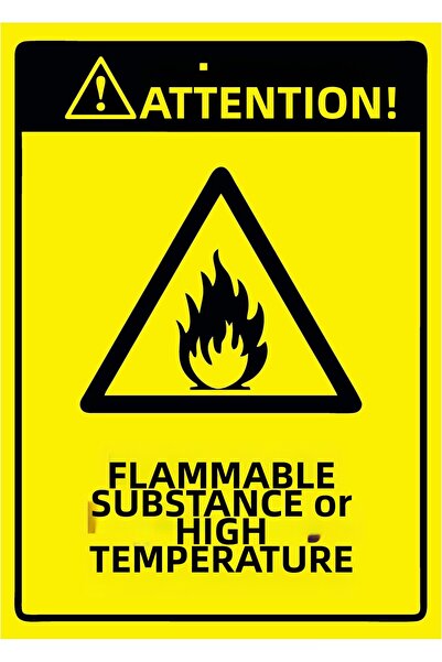 ZiPrinter انتبه! مادة مشرقة أو لافتة تحذيرية للحرارة العالية مصنوعة من مادة P...