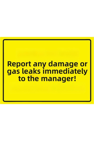 ZiPrinter قم بالتنبيه الفوري للمسؤولين عن الأعطال وتسرب الغازات! لافتة تحذير ...