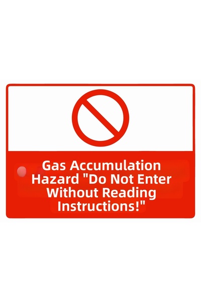 ZiPrinter لافتة تحذيرية: ''خطر تراكم الغاز '' لا تدخول قبل قراءة التعليمات!''...