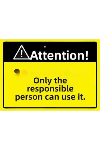 ZiPrinter انتبه! لافتة تحذيرية 'لا أحد إلا المسؤول يحق له استخدامها' مصنوعة م...