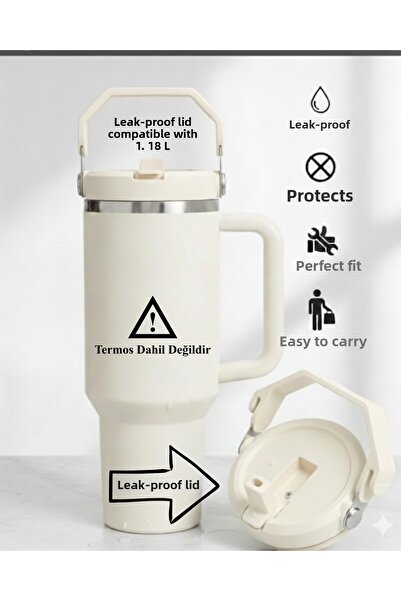 Gizmo Vibe Quencher 1.18 Compatible 40 oz Leak-Proof Thermos Lid with Straw and Handle Leak-Proof Thermos Lid