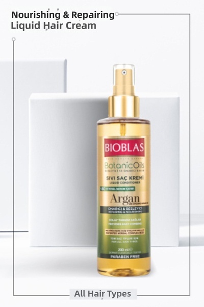 Bioblas بلسم سائل بزيت الأرغان من الزيوت النباتية 200 مل للعناية بالإصلاح