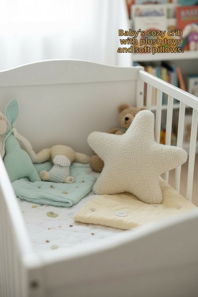 Nari Collections Star Shaped Teddy Fabric Baby Pillow – Soft Cream Decorative Star Throw Pillow