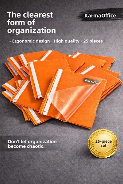 KarmaOfis Orange A4 Ring Binder Set of 25 – Durable and Ergonomic Document Organizer