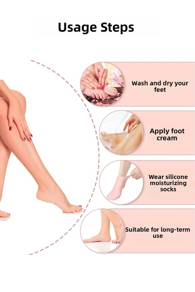 Privo Silicone Gel Heel Anti-Cracking Dead Skin Remover Moisturizing Foot Care Socks