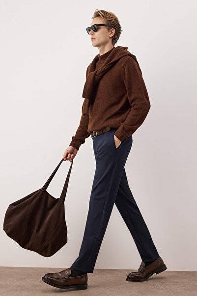 Trendyol Collection Navy Blue Men's Woven Fabric Trousers Tmnaw26Pl00030