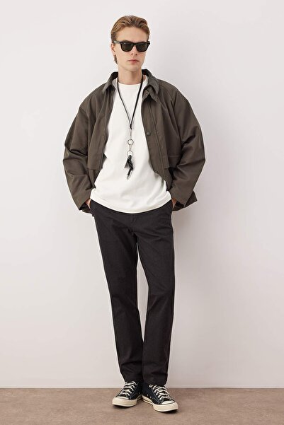 Trendyol Collection Μαύρο ανδρικό υφαντό παντελόνι TMNAW26PL00032