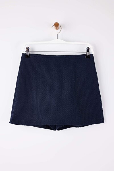 Trendyol Collection Navy Blue Mini Tweed Skirt Shorts & Bermuda Twoss26Sr00006