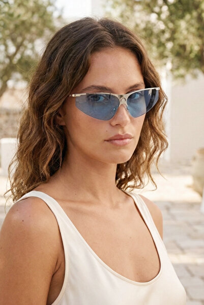 Kapin Moon Retro Metal Güneş Gözlüğü - Şeffaf Mavi