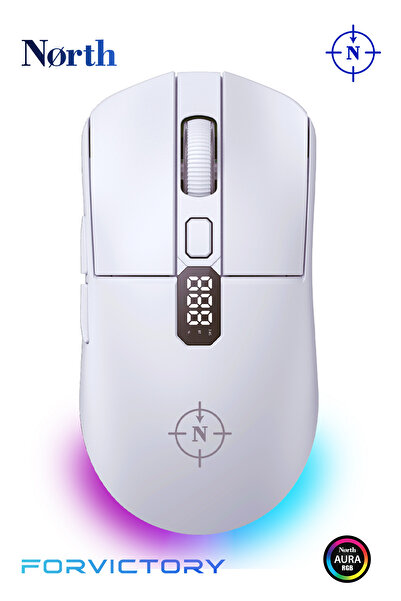 North Odin Pro WL Beyaz 26K DPI 750 IPS 70G UltraLight RGB Kablosuz Gaming Mouse