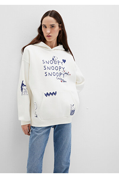 Mavi Snoopy Printed Ecru Sweatshirt 1S10470-80194