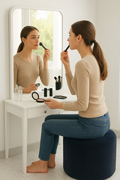 Yuems home Minimalist Tasarım Antrasit Silindir Puf