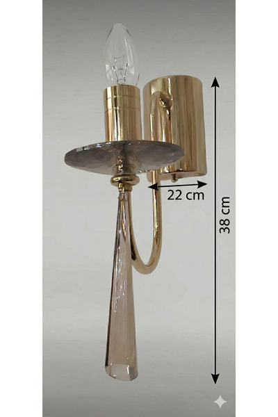 yıldırımavize Kontes Single Sconce with Lacquer Yellow and Honey Colored Stones