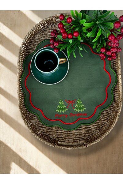 LİONYA DESİGN Yılbaşı Nakışlı 30x30 Premium Duck Peçete – Sıvı İtici | Dekoratif Masa & Sunum Peçetesi