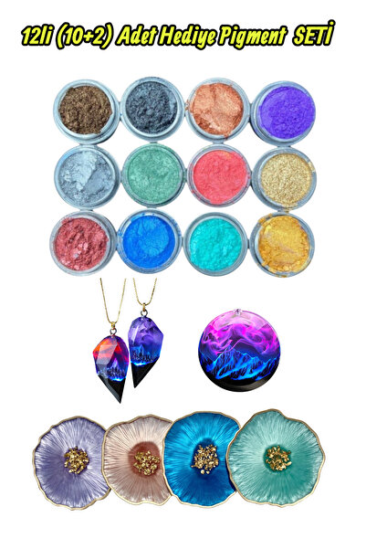 se7enhome Epoksi Reçine 12li Mini Sedef Toz Pigment Boya Seti , Mum Boyası , ...