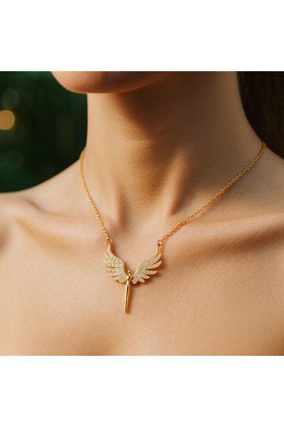 ATLASAKSESUARR قلادة من الفولاذ على شكل طائر الفينيق مرصعة بالأحجار