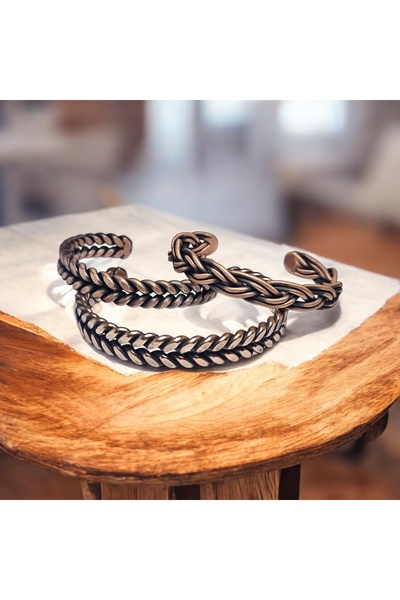 Zinnun Bakır El Yapımı Sadekar Üçlü Bilezik T2