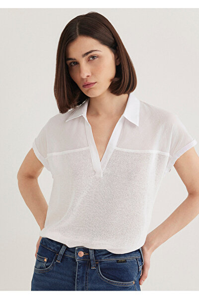 Mavi White Short Sleeve Blouse -1210801-620