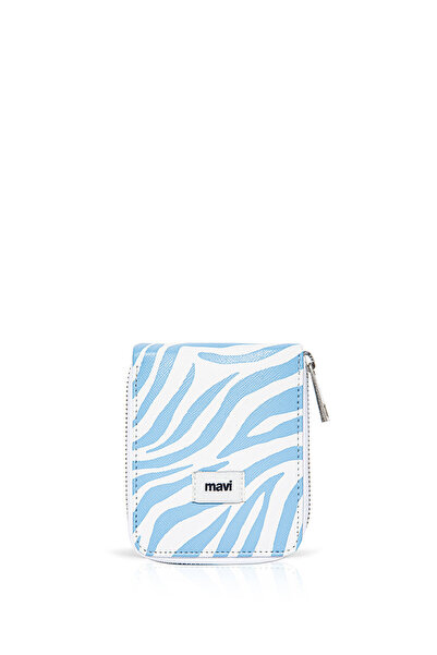 Mavi Zebra Baskılı Fermuarlı Cüzdan 1911841-82532