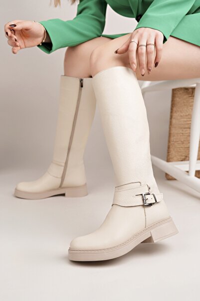 Diego Carlotti Hakiki Deri Kadın Günlük Uzun Çizme DC9902