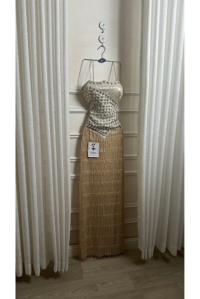 Onila Beige fringed dress