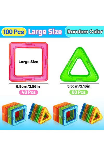 Choice BIG SIZE 100PCS Big Size Magnetic Building Blocks - 3D STEM Educationa...