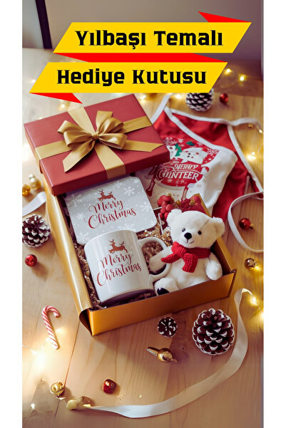 Tupya Gift Yılbaşı Temalı Hediye Kutusu – Önlük, Kupa, Mouse Pad Ve Ayıcık Il...