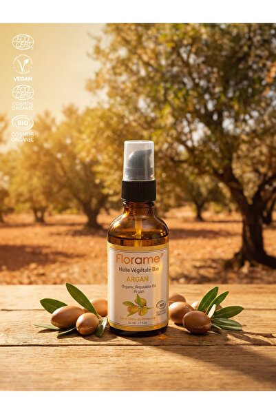 Florame Organik Argan Yağı 50 ml - Soğuk Sıkım -%100 Saf - Vegan