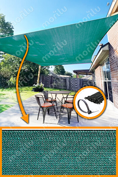 Morilu %95lik Gölgelik YEŞİL FİLE Perde - OVERLOKLU - Jüt Bahçe Gölgeliği - A...