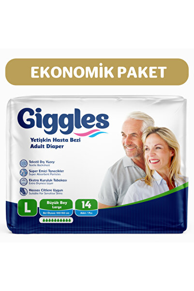 giggles Yetişkin Bel Bantlı Hasta Bezi Large 7'li 2 Paket 14 Adet