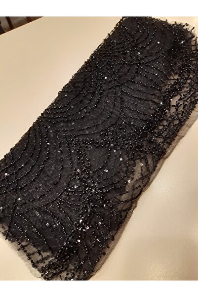 Safir Kumaş Kesip Aplik yada Motif Çıkarmalık Top Sonu Yarım Metre Taşlı Dantel