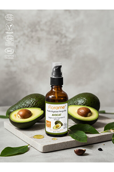 Florame Organik Avocado Yağı 50 ml - Soğuk Sıkım - %100 Saf - Vegan