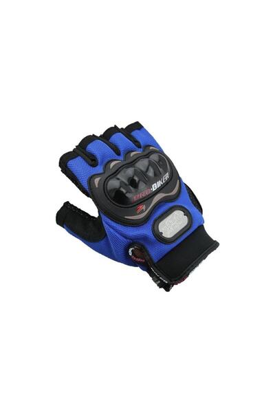 ProBiker Gloves Half Motorcycle Glove Protected Blue L