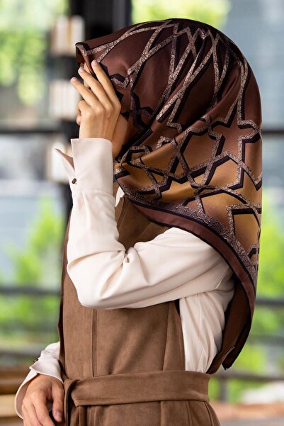 Vissona %100 Twill Türk Motifi  Desenli Camel - Bej Renkli 90x90 Eşarp Dikim ...