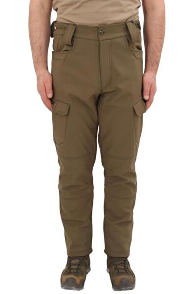 SINGLE SWORD Pantaloni Softshell Rezistenți la Apă cu Multe Buzunare Tactici pentru Trekking Outdoor Kaki