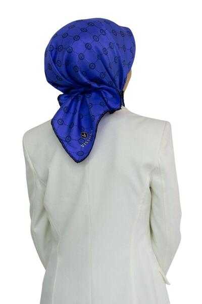 Vissona Eșarfă cu model monogramă din mătase twill 100% formă de cusut cusut ...