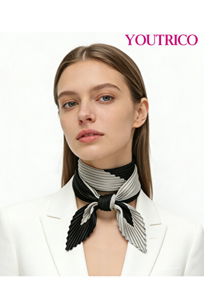 Youtrico Square Scarf-Sun Protective Summer Style Polka Dot Crinkle Pleat Fau...