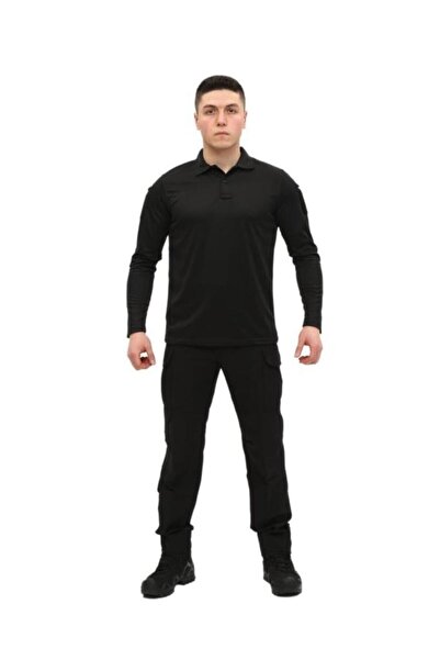 SINGLE SWORD Polo Yaka Uzun Kollu T-shirt - Tişört