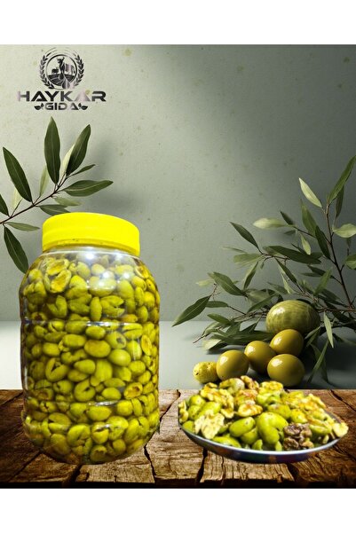 HAYKAR GIDA Ev Yapımı Yeni Sezon Çekirdeksiz Kırma Yeşil Zeytin 3 Kg