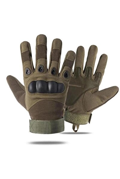 SINGLE SWORD قفازات كاكي طويلة تكتيكية عسكرية كاملة الأصابع مقاومة للبرد والر...