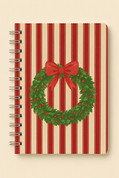 Panda A5 Boy Yılbaşı Defteri – Spiralli, Noel Temalı Tasarım