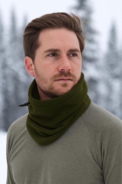 Generic Brand Unisex Winter Fleece Neck Gaiter and Beanie - Khaki