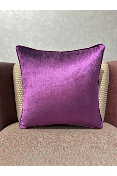 Fabricland Exclusive Imported Atlas Purple Color Throw Pillow Cover 43x43cm