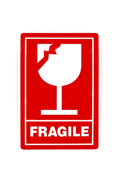 Choice كما هو موضح، 100 ورقة من ملصقات "قابل للكسر" - ملصقات حمراء وشفافة تحم...