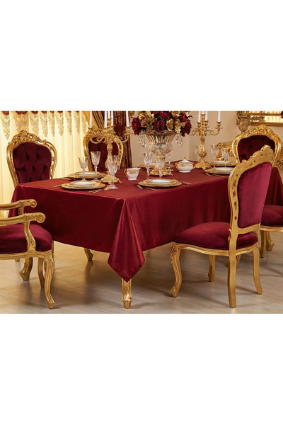 Finezza Crystal Monorail Fabric Claret Red Tablecloth Rectangular 140x200 Cm - 1035