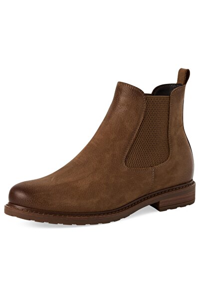 Tamaris Damen Elegante Stiefelette 1-25056-41 Braun 335 Camel Nubuc Leder