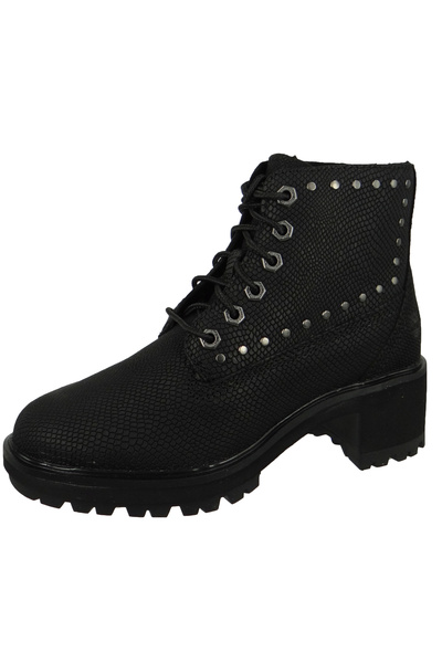 Timberland Damen Elegante Stiefelette Kori Park 6" CA2KY8 TB0A2KY8015 Schwarz Black Lizard Leder mit EVA & Mem
