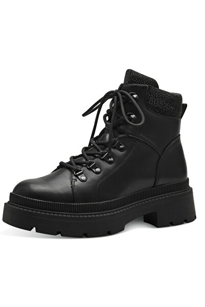 Tamaris Damen Elegante Stiefelette 1-26819-41 Schwarz 001 Black Lederimitat/ Textil mit TOUCH-IT