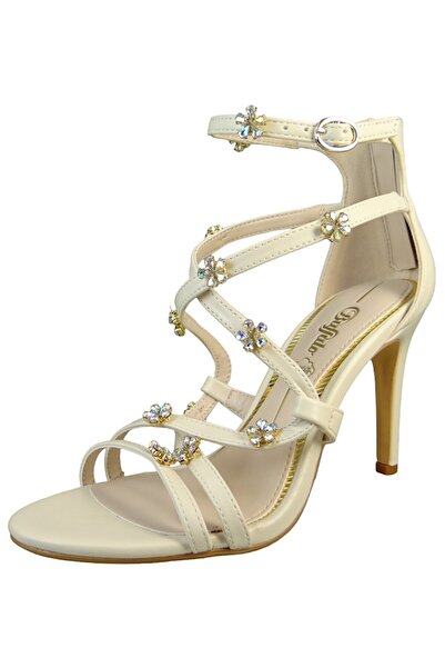 Buffalo Damen Sandalen Miranda Flower Hochzeit 1291528 Creme Cream Kunstleder